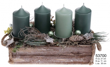 Rinden Jardiniere mit 4 Stumpen 60/120 smaragd